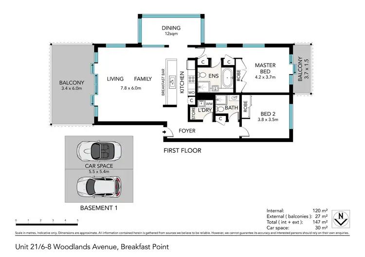 Floorplan of Homely apartment listing, 21/6-8 Woodlands Avenue, Breakfast Point NSW 2137