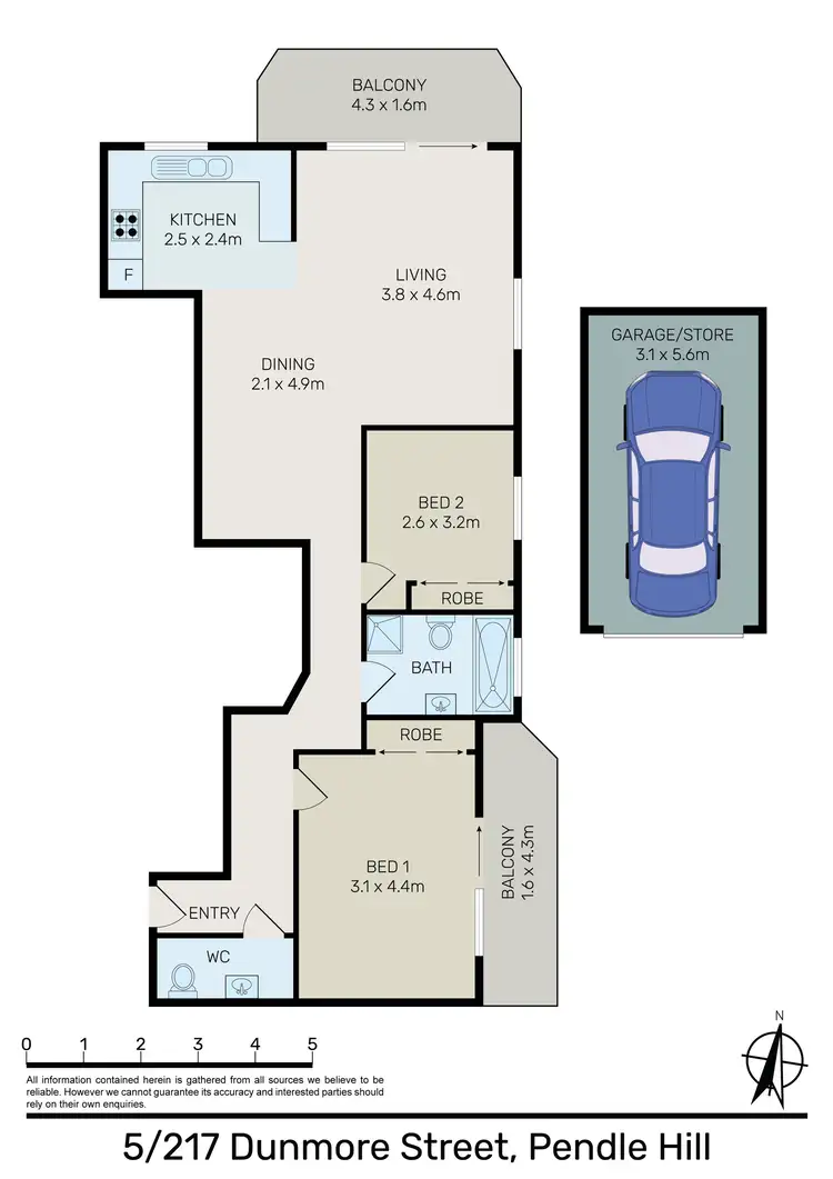 Floorplan of Homely apartment listing, 5/217 Dunmore Street, Pendle Hill NSW 2145