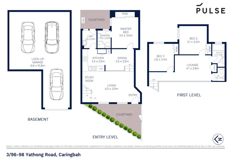 Floorplan of Homely townhouse listing, 3/96 Yathong Road, Caringbah NSW 2229