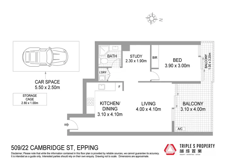 Floorplan of Homely apartment listing, 509/22 Cambridge Street, Epping NSW 2121