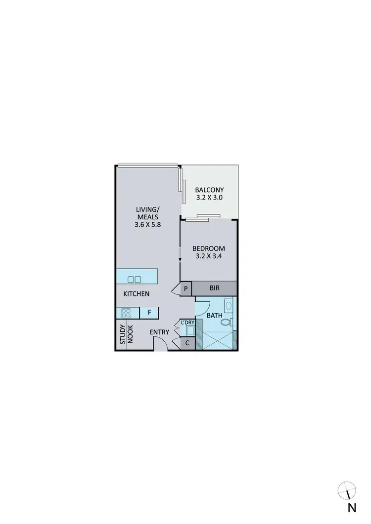 Floorplan of Homely apartment listing, 318/56-58 Myrtle Street, Ivanhoe VIC 3079