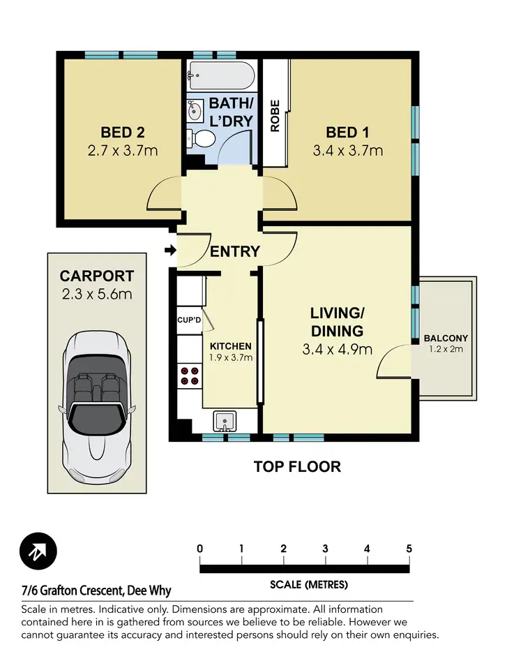 Floorplan of Homely apartment listing, 7/6 Grafton Crescent, Dee Why NSW 2099