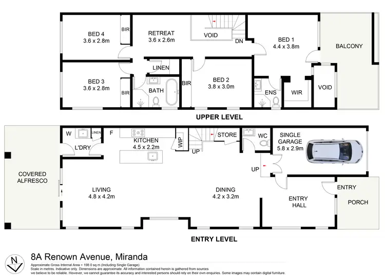 Floorplan of Homely semi-detached listing, 8A Renown Avenue, Miranda NSW 2228