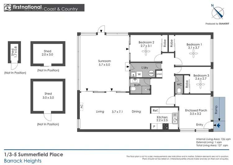 Floorplan of Homely villa listing, 1/3-5 Summerfield Place, Barrack Heights NSW 2528