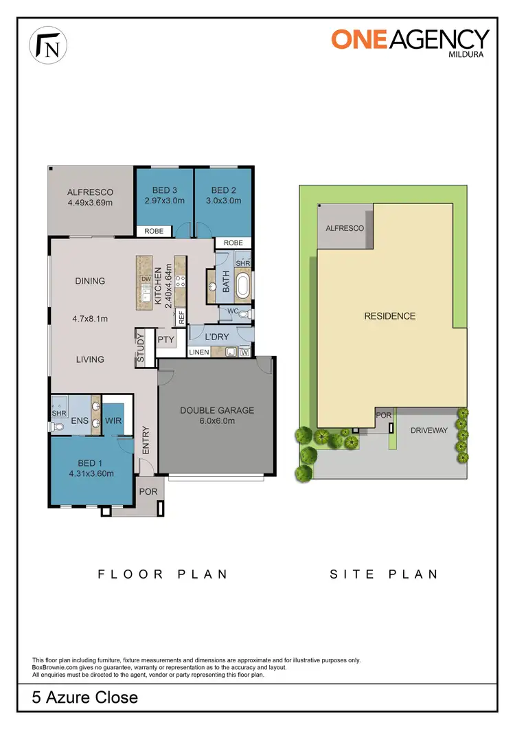 Floorplan of Homely townhouse listing, 5 Azure Close, Irymple VIC 3498