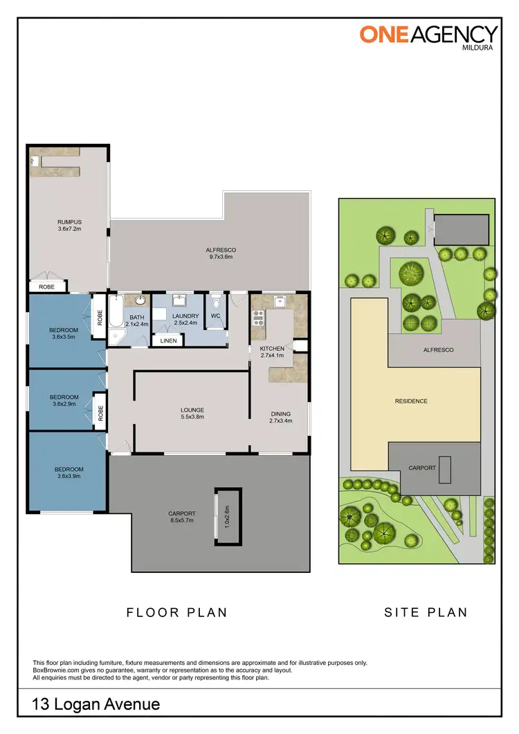 Floorplan of Homely house listing, 13 Logan Avenue, Mildura VIC 3500