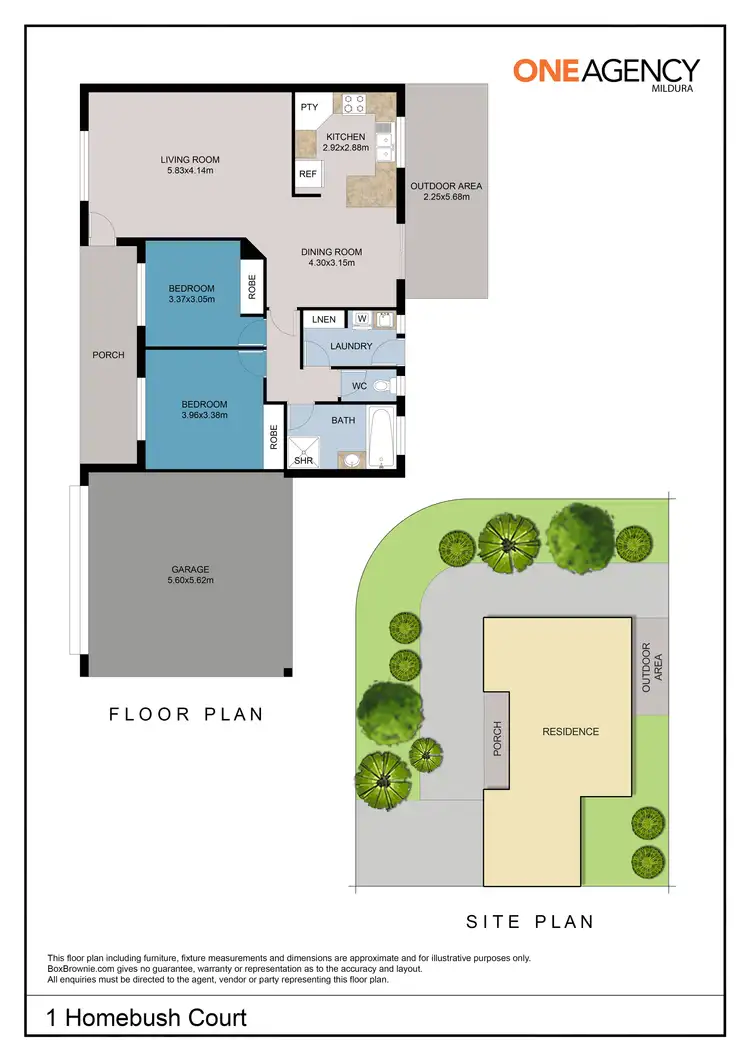 Floorplan of Homely unit listing, 1 Homebush Court, Mildura VIC 3500