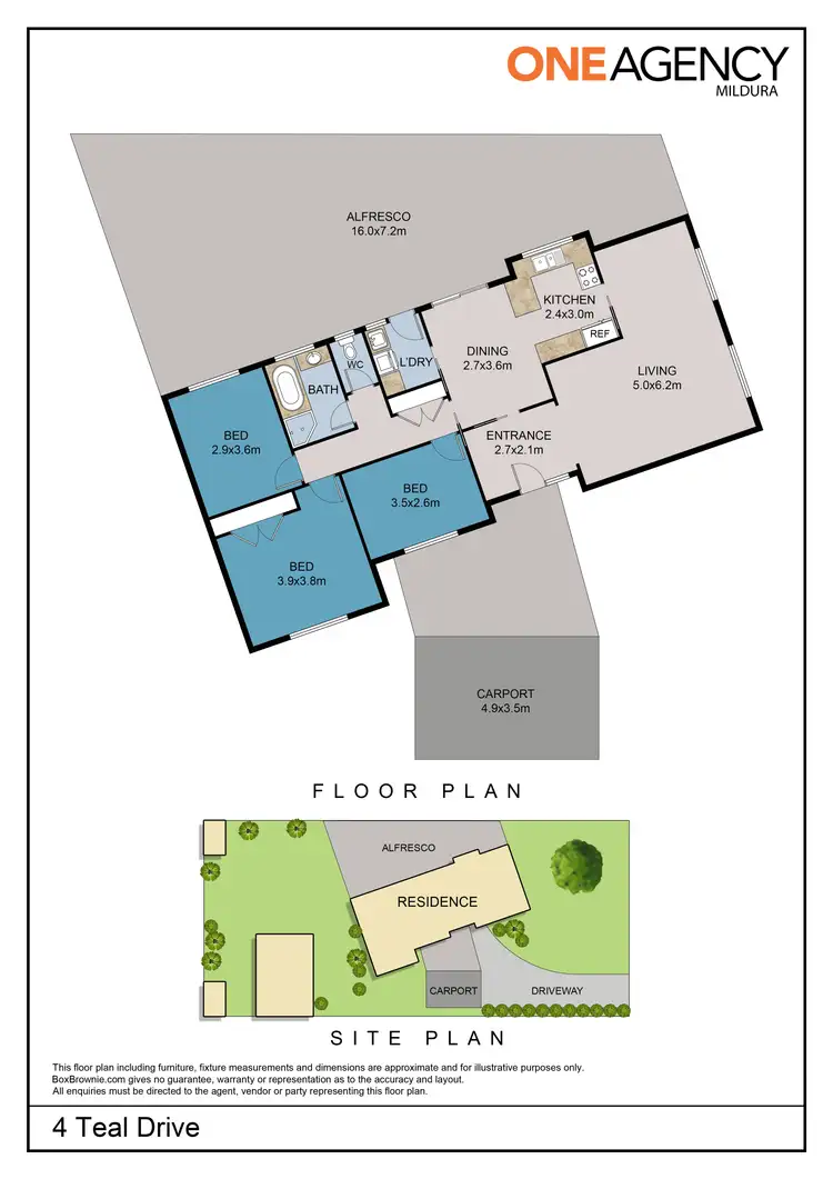 Floorplan of Homely house listing, 4 Teal Drive, Mildura VIC 3500