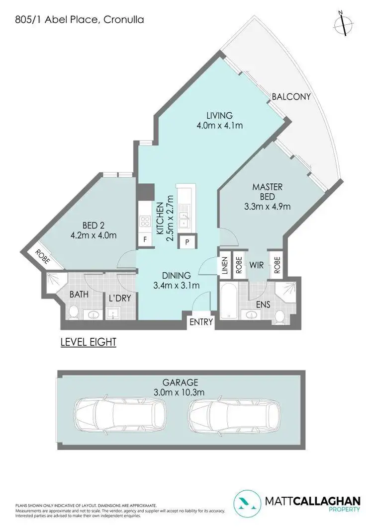 Floorplan of Homely unit listing, 805/1 Abel Place, Cronulla NSW 2230