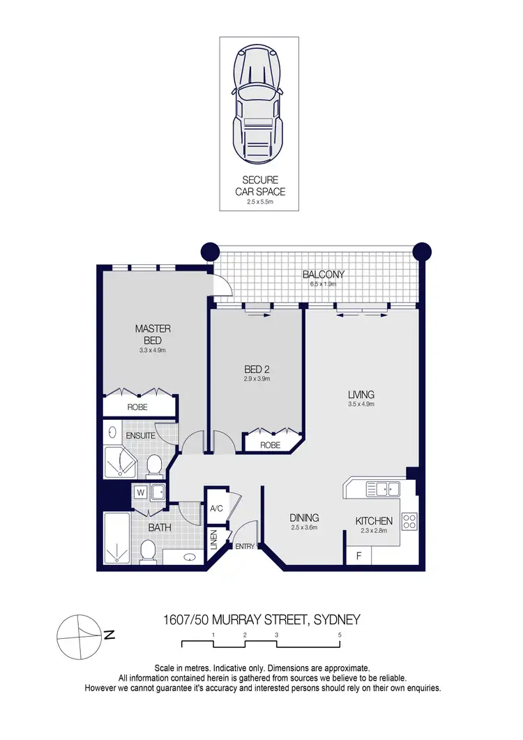 Floorplan of Homely apartment listing, 1607/50 Murray Street, Pyrmont NSW 2009