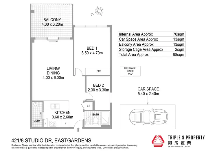 Floorplan of Homely apartment listing, 421/8 Studio Drive, Eastgardens NSW 2036