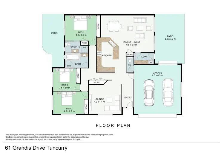 Floorplan of Homely villa listing, 61 Grandis Drive, Tuncurry NSW 2428