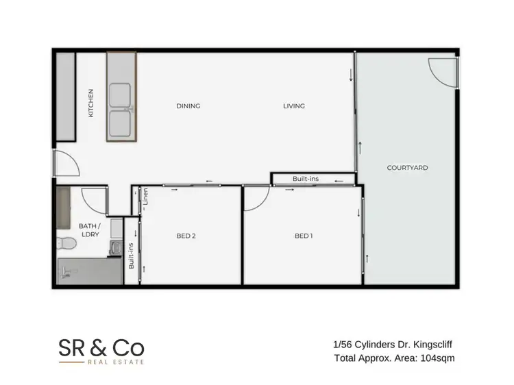Floorplan of Homely apartment listing, 1/56 Cylinders Drive, Kingscliff NSW 2487