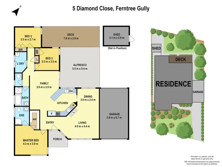 Floorplan of Homely house listing, 5 Diamond Close, Ferntree Gully VIC 3156