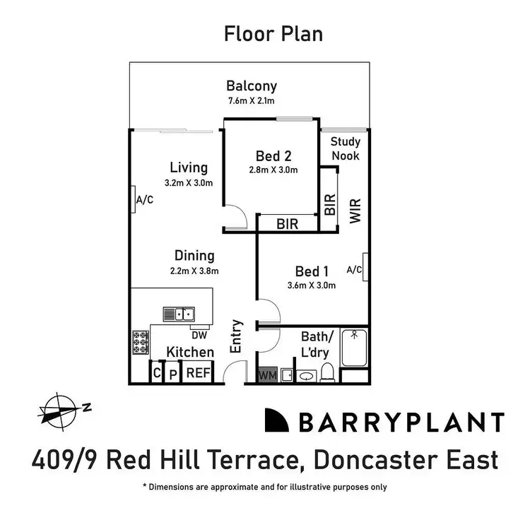 Floorplan of Homely apartment listing, 409/9 Red Hill Terrace, Doncaster East VIC 3109