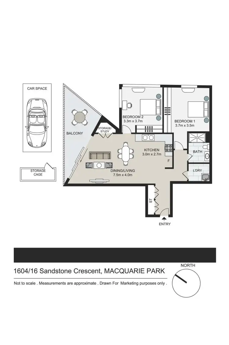 Floorplan of Homely apartment listing, 1604/16 Sandstone Crescent, Macquarie Park NSW 2113