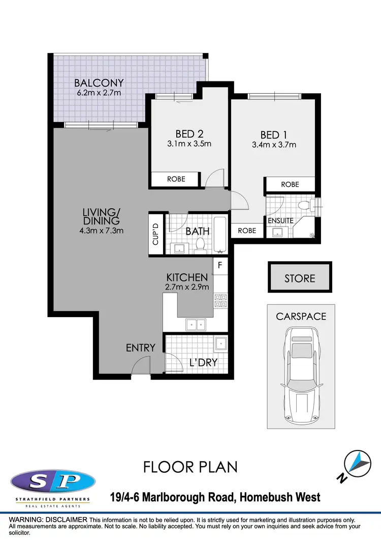 Floorplan of Homely apartment listing, 19/4-6 Marlborough Road, Homebush West NSW 2140