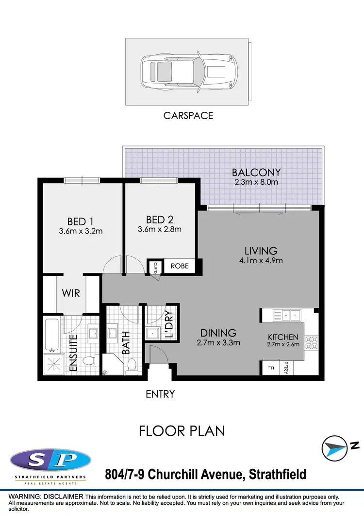 Floorplan of Homely apartment listing, 804/7-9 Churchill Avenue, Strathfield NSW 2135
