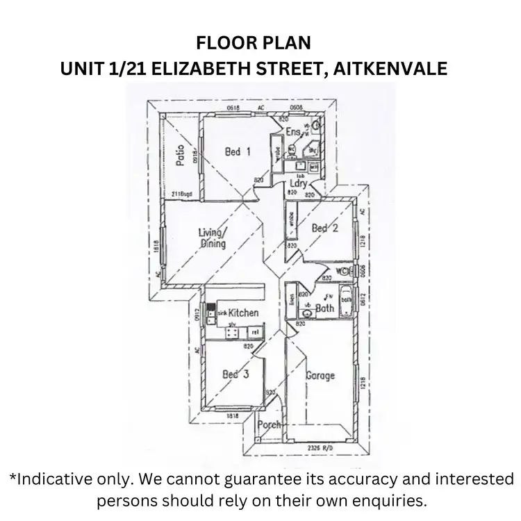 Floorplan of Homely unit listing, 1/21 Elizabeth Street, Aitkenvale QLD 4814