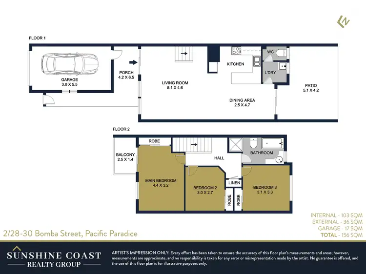 Floorplan of Homely townhouse listing, 2/28-30 Boomba Street, Pacific Paradise QLD 4564