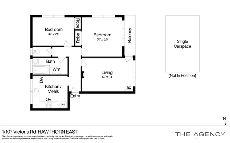 Floorplan of Homely apartment listing, 1/107 Victoria Road, Hawthorn East VIC 3123