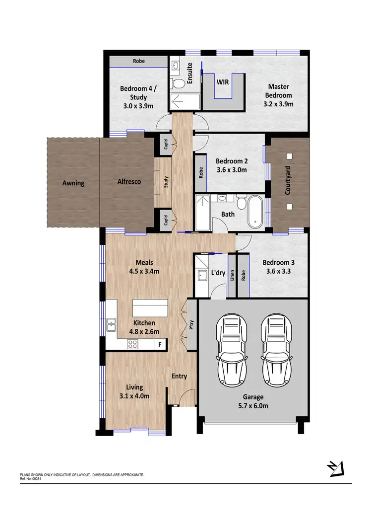 Floorplan of Homely semi-detached listing, 13A Byrne Street, Wanniassa ACT 2903