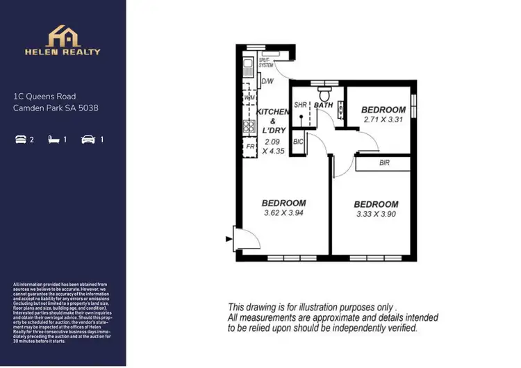 Floorplan of Homely unit listing, 1C Queens Road, Camden Park SA 5038