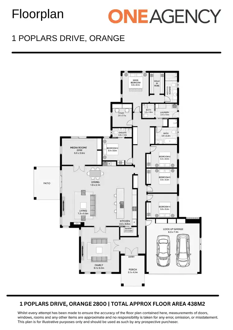 Floorplan of Homely house listing, 1 Poplars Drive, Orange NSW 2800