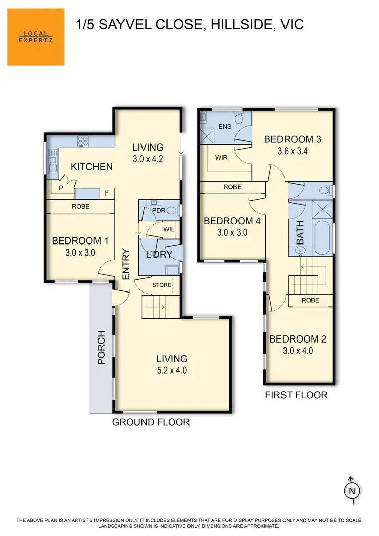 Floorplan of Homely house listing, 1/5 Sayvel Close, Hillside VIC 3037