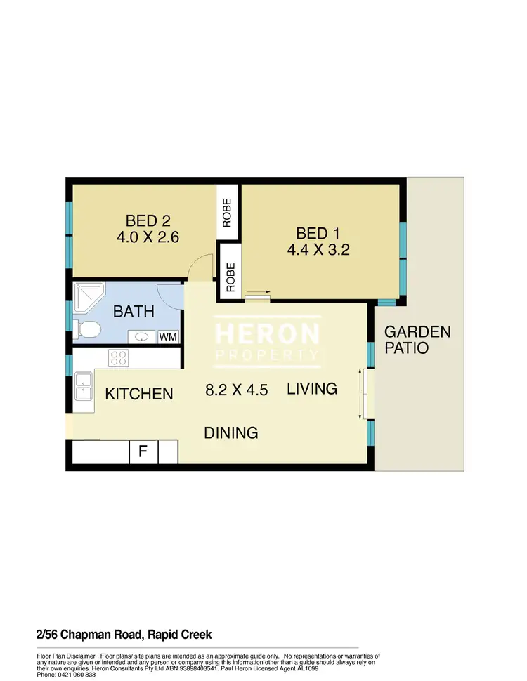 Floorplan of Homely unit listing, 2/56 Chapman Road, Rapid Creek NT 810