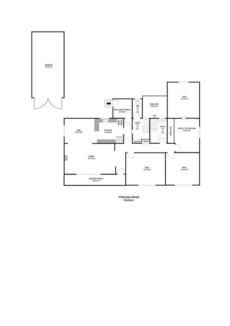 Floorplan of Homely house listing, 18 Borlase Street, Ceduna SA 5690