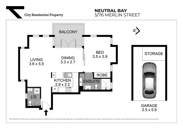Floorplan of Homely apartment listing, 5/76 Merlin Street, Neutral Bay NSW 2089
