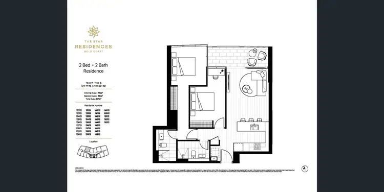 Floorplan of Homely apartment listing, 13412/5 The Darling Avenue, Broadbeach QLD 4218
