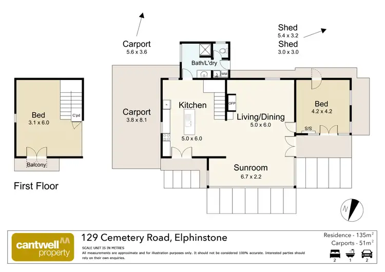 Floorplan of Homely house listing, 129 Cemetery Road, Elphinstone VIC 3448