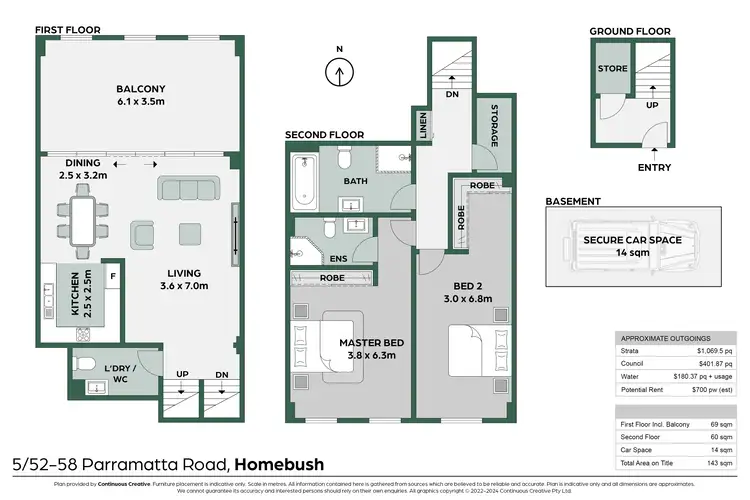 Floorplan of Homely apartment listing, Level 1/5/52-58 Parramatta Road, Homebush NSW 2140