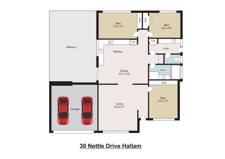 Floorplan of Homely house listing, 30 Nettle Drive, Hallam VIC 3803
