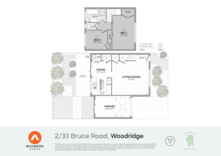 Floorplan of Homely townhouse listing, 2/33 Bruce Road, Woodridge QLD 4114