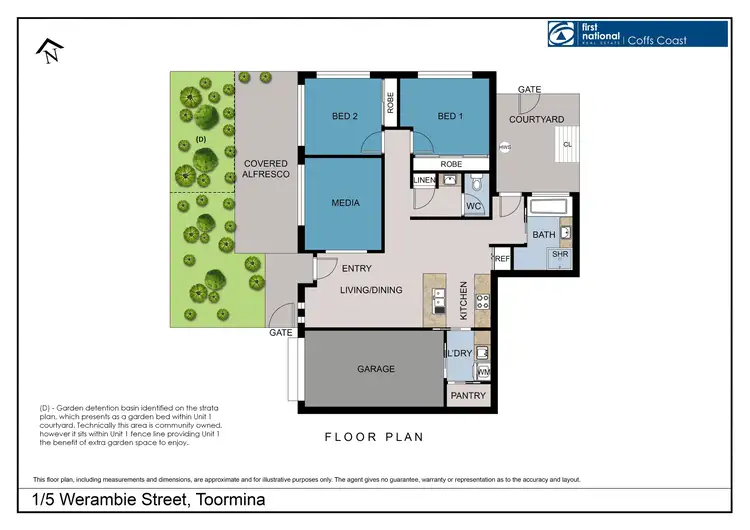Floorplan of Homely villa listing, 1/5 Werambie Street, Toormina NSW 2452