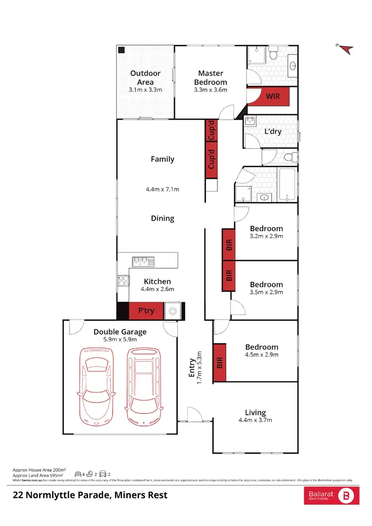 Floorplan of Homely house listing, 22 Normlyttle Parade, Miners Rest VIC 3352