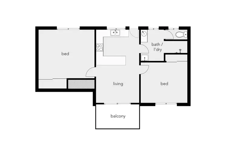 Floorplan of Homely unit listing, 12/67-69 Moore Street, Trinity Beach QLD 4879