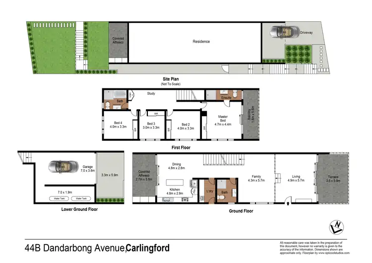 Floorplan of Homely semi-detached listing, 44a Dandarbong Avenue, Carlingford NSW 2118