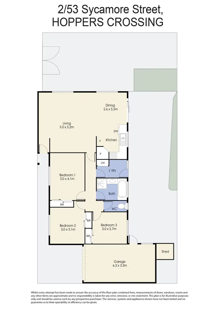 Floorplan of Homely unit listing, 2/53 Sycamore Street, Hoppers Crossing VIC 3029