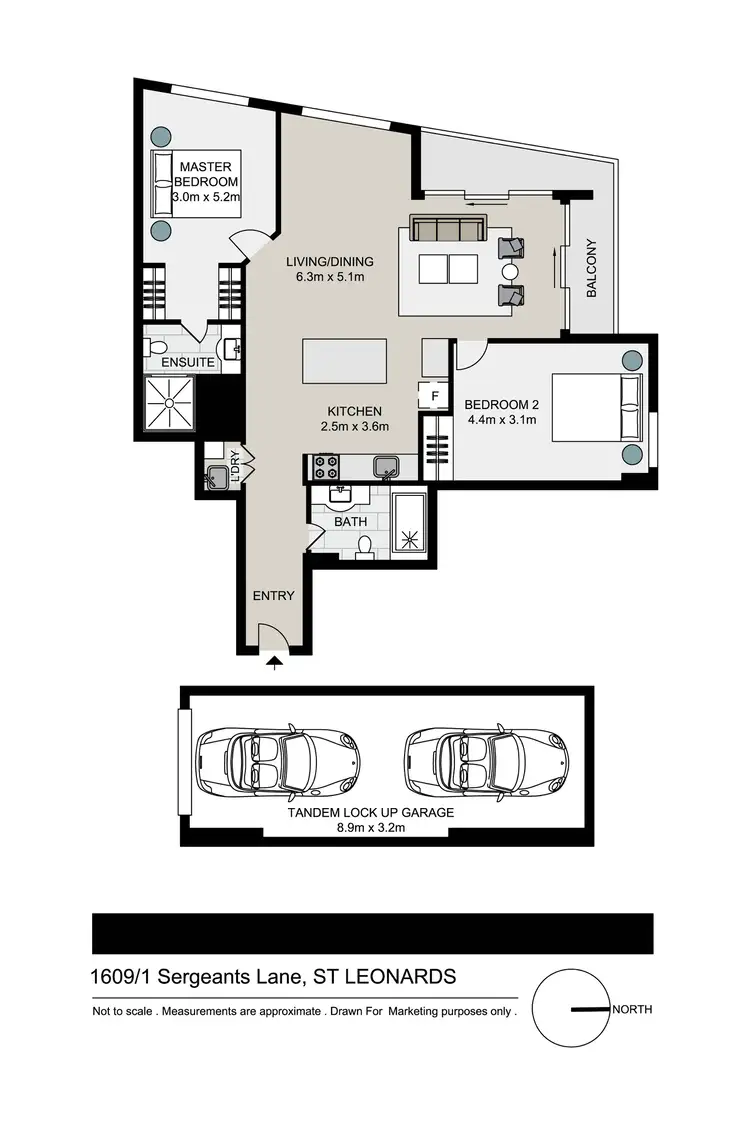 Floorplan of Homely apartment listing, 1609/1 Sergeants Lane, St Leonards NSW 2065