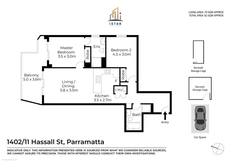 Floorplan of Homely apartment listing, 1402/11 Hassall Street, Parramatta NSW 2150