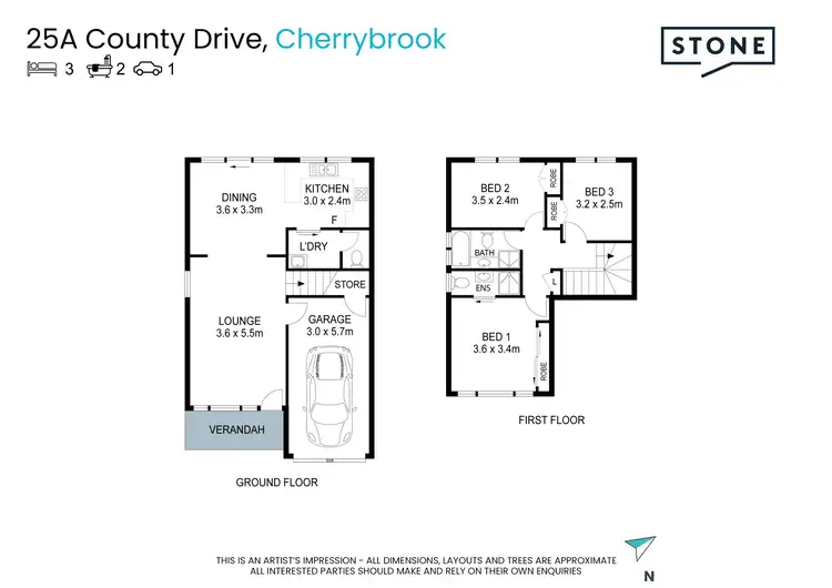 Floorplan of Homely semi-detached listing, 25A County Drive, Cherrybrook NSW 2126