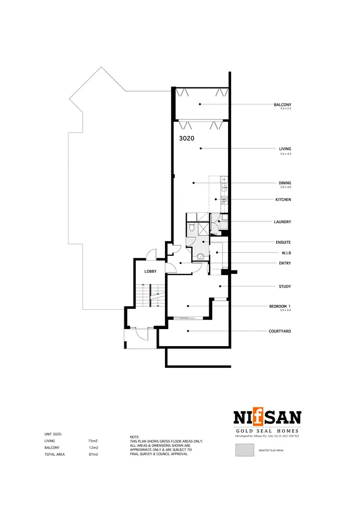 Floorplan of Homely unit listing, 10/3108 The Boulevard, Carrara QLD 4211