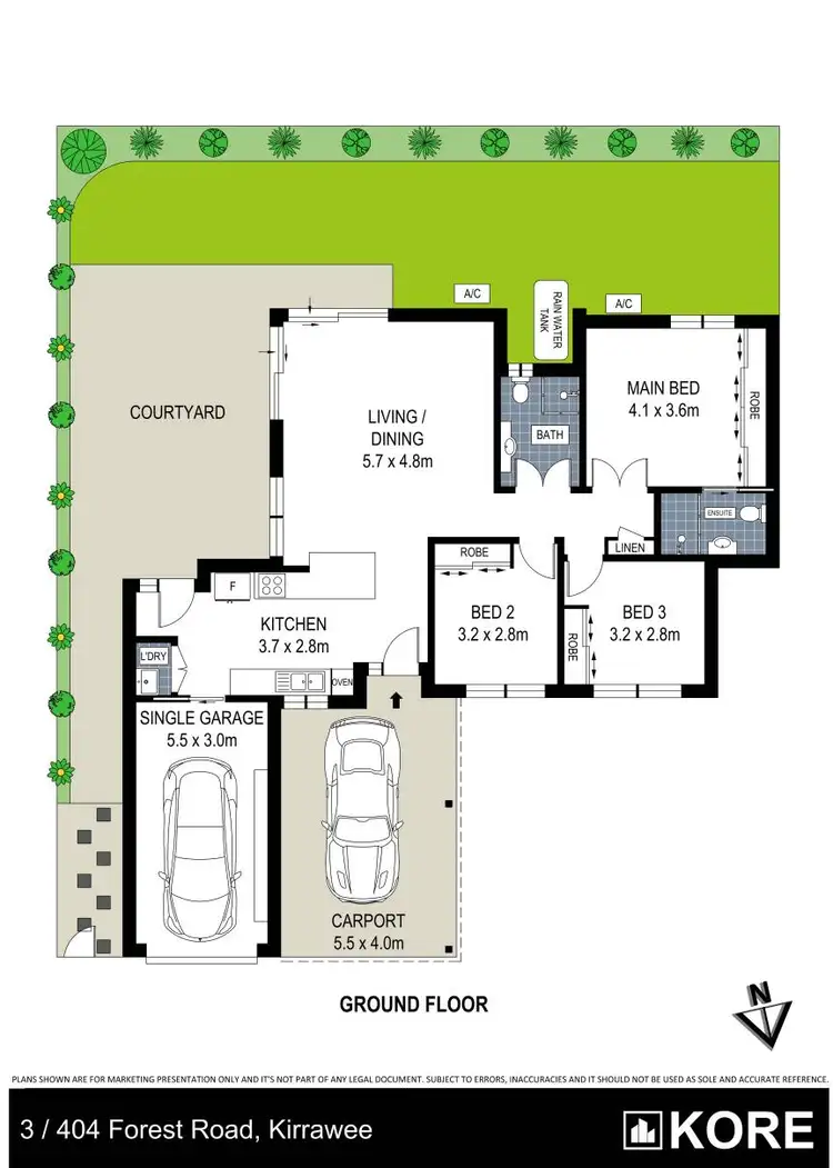 Floorplan of Homely villa listing, 3/404 Forest Road, Kirrawee NSW 2232