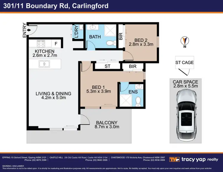 Floorplan of Homely apartment listing, 301/11 Boundary Road, Carlingford NSW 2118