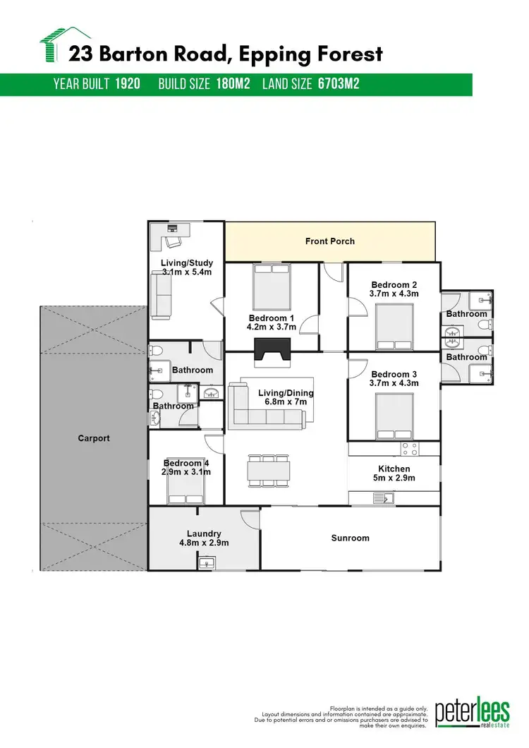 Floorplan of Homely house listing, 23 Barton Road, Epping Forest TAS 7211