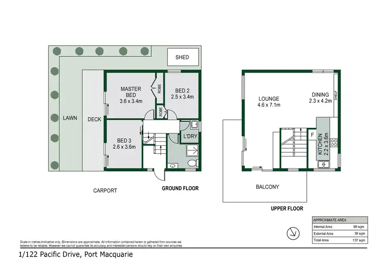 Floorplan of Homely townhouse listing, 1/122 Pacific Drive, Port Macquarie NSW 2444